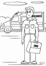 Paramedic Coloring Pages Printable Ambulance Ems People Community Helpers Sheets Kids Drawing Print Workers Professions Dot Activities London Cartoons sketch template