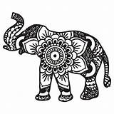 Elephant Tribal Drawing Mandala Silhouette sketch template