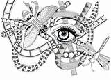 Zentangle Eye Patterns Eyes Zentangles Drawing Tangle sketch template