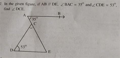 In The Given Figure If Ab Parallel To De Angle Bac 35 Degree And