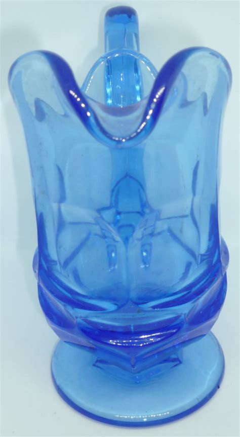 Vintage Fostoria Hfm Argus Cobalt Blue Glass Pedestal Creamer