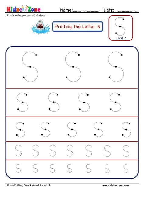 preschool letter tracing worksheet letter   sizes kidzezone