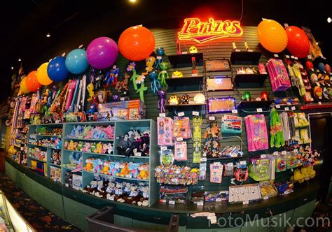 items  display   store including balloons  stuffed animals  sale
