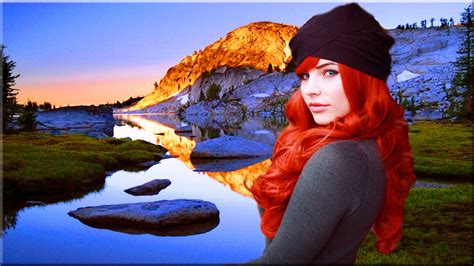 beautiful redhead in nature hd wallpaper background