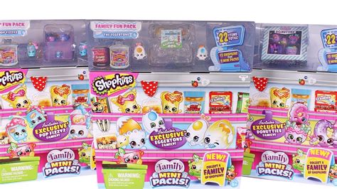 shopkins season  family fun pack unboxing toy review family mini