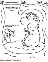 Groundhog Coloring Pages Printable Happy School Ground Hog Worksheet Underground House Worksheets Sheet Teachers Shadow Drinking Mouse Chocolate Hot Church sketch template