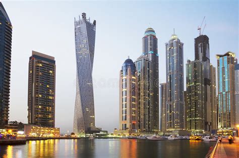united arab emirates  dubai waterfront stock photo image  skyscrapers channel
