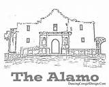 Coloring Texas Pages Alamo Clip sketch template