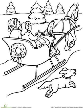 sleigh ride worksheet educationcom sleigh ride coloring pages