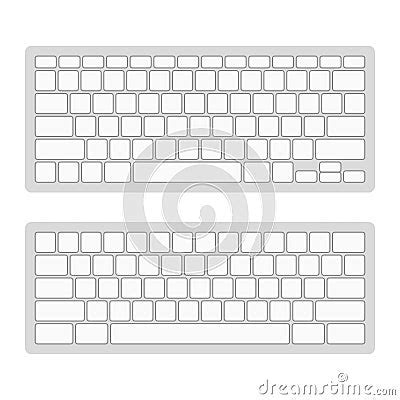 computer keyboard blank template set vector stock vector image