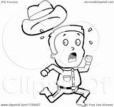 Cowboy Running Clipart Caucasian Sweaty Character Boy Cartoon Coloring Vector Cory Thoman Outlined 2021 sketch template