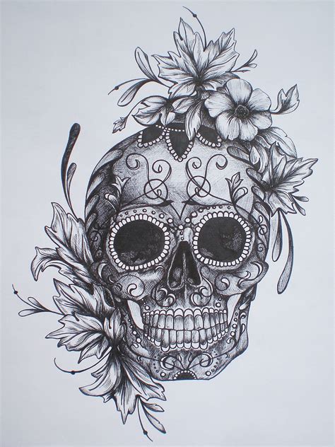 girly skull drawing  getdrawings