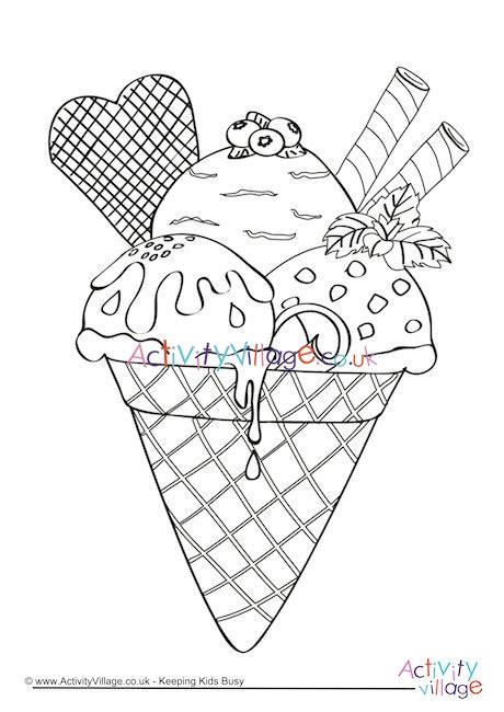 ice cream colouring page