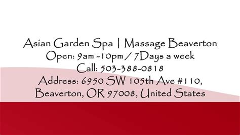 wonderful asian massage  beaverton asian garden spa youtube