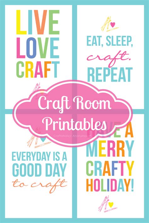 craftaholics anonymous colorful  craft room printables