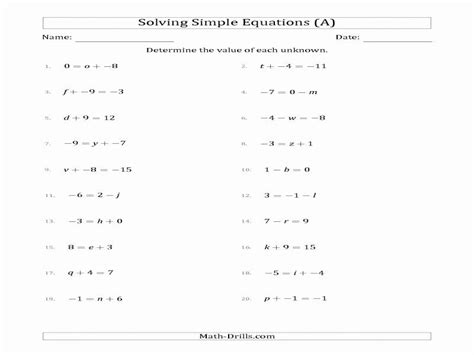 linear equations worksheet  beautiful solving  step equations
