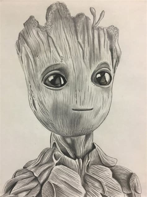 baby groot drawing outline