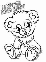 Valentines Happy Coloring Pages Mom Valentine Printable Beary Much Bear Kids Color Getcolorings Print sketch template