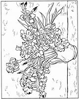 Gogh Kleurplaten Kleurplaat Irissen Malvorlage Iris Pintor Ausmalbilder Coloringhome Opere Irises Starry Pagine Adulti Bambino Pinturas Sternennacht Sunflowers Kleurplaatjes Colorir sketch template