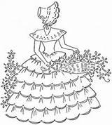 Vintage Crinoline Flickr Embroidery Lady Patterns Ladies Bordado Riscos Belle Southern Para Hand Designs Girl Wb Artigo sketch template