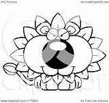 Mascot Dandelion Lion Flower Clipart Cartoon Sly Cory Thoman Goofy Outlined Coloring Vector Depressed 2021 Clipartof sketch template