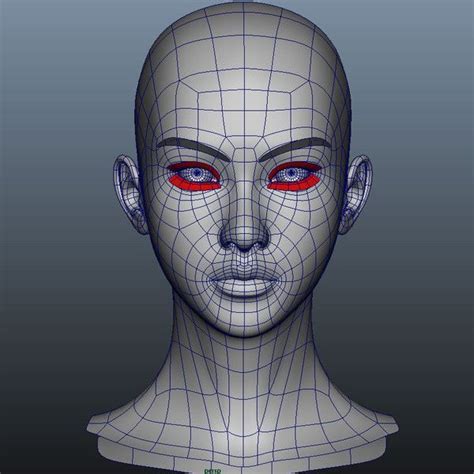 3d girl head model face topology maya modeling character modeling