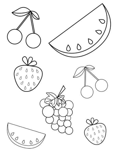 summer fruits coloring page   toddlers preschoolers