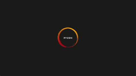 Amd Ryzen Logo Typography Simple Simple Background