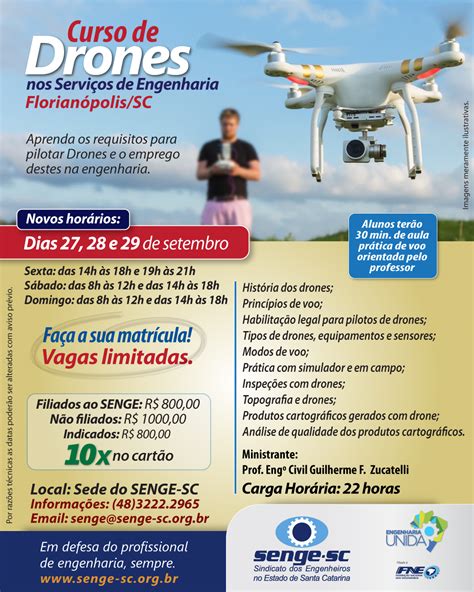 curso de drones  senge sc dias     de setembro senge sc sindicato dos