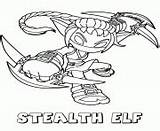 Coloring Pages Skylanders Stealth Elf Series2 Giants Life Printable sketch template