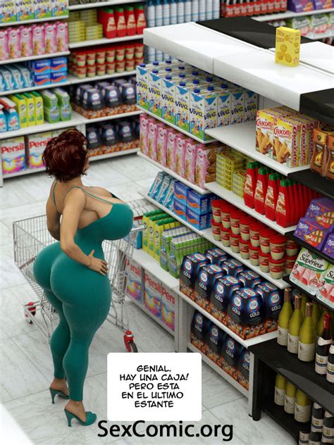 comic xxx 3d comprando en el supermercado ics