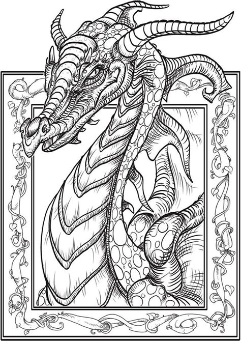 printable dragon coloring pages  adults everfreecoloringcom