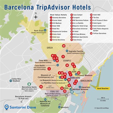 map  hotels  barcelona spain  latest map update