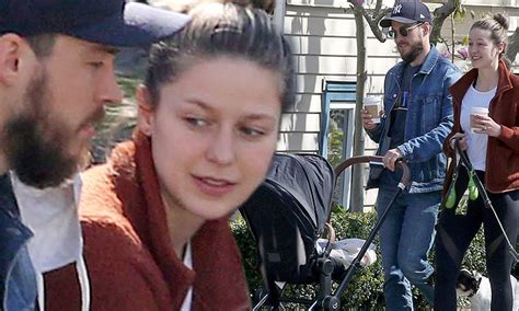 melissa benoist is seen for the first time in public with son huxley