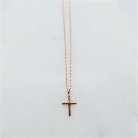 mini cross necklace  gold crucifix necklace small  etsy