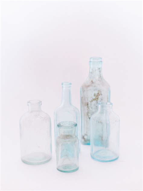 Light Blue Glass Vintage Bottles — Greenhouse Picker Sisters