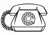 Telefones Telefon Antigos Telefoon Dial Vecchio Téléphone Altes Vieux Dreh Contorno Illustrationen sketch template