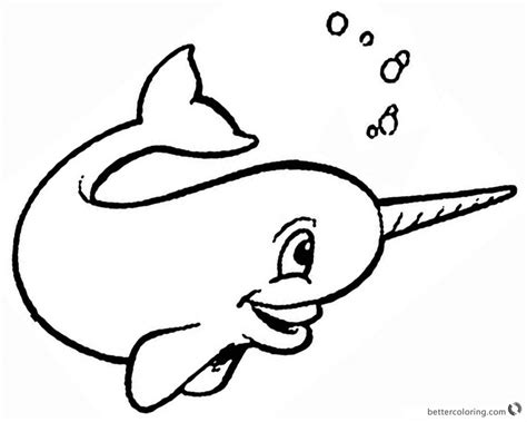cartoon narwhal coloring pages bubbling  printable coloring pages
