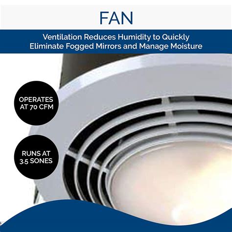 broan nutone wh exhaust fan heater  light combo bathroom ceiling heater  watts