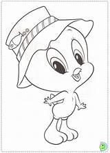 Coloring Looney Tunes Baby Dinokids Tweety Pages Close Print sketch template