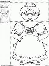 Old Lady Swallowed Fly There Who Bag Paper Coloring Activities Preschool Crafts Printable Book Puppet Obseussed Puppets Woman Kids Some sketch template