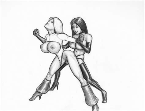 Strap On Sex Hentai Wonder Woman And Power Girl Lesbian