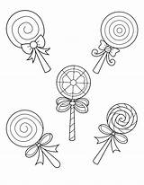 Coloring Lollipop Pages Lollipops Template Spiral Templates Food sketch template