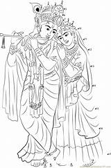 Krishna Radha Pencil Janmashtami Hindu Connectthedots101 Pluspng sketch template