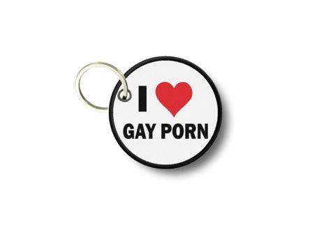 Keychain Keyring Print Patch Morale Funny Biker Iron I Love Gay Porn