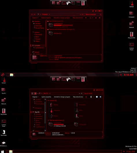 jarvis red skinpack for windows 7 8 8 1 windows10 themes