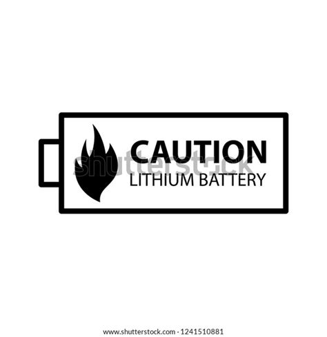 lithium ion battery caution stock vector royalty