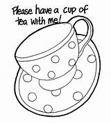 Tea Coloring Cup Pages Party Teapot Colouring Elvis Presley Cups Drawing Sheets Coffee Kids Boston Printable Color Teacup Print Iced sketch template