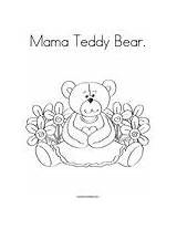 Coloring Bear Mama Teddy sketch template