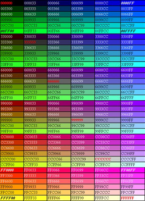 html colour codes